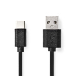 Nedis USB-kabel | USB 2.0 | USB-A Hane | USB-C™ Hane | 15 W | 480 Mbps | Nickelplaterad | 1.00 m | Rund | PVC | Svart | Label Nedis USB-kabel | USB 2.0 | USB-A Hane | USB-C™ Hane | 15 W | 480 Mbps | Nickelplaterad | 1.00 m | Rund | PVC | Svart | Label