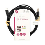 Nedis USB-kabel | USB 2.0 | USB-A Hane | USB-C™ Hane | 5 W | 480 Mbps | Nickelplaterad | 2.00 m | Rund | PVC | Svart | Label