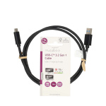 Nedis USB-kabel | USB 3.2 Gen 1 | USB-A Hane | USB-C™ Hane | 15 W | 5 Gbps | Nickelplaterad | 1.00 m | Rund | PVC | Svart | Label