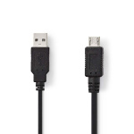 Nedis USB-kabel | USB 2.0 | USB-A Hane | USB Micro-A | 480 Mbps | Nickelplaterad | 2.00 m | Rund | PVC | Svart | Plastpåse Nedis USB-kabel | USB 2.0 | USB-A Hane | USB Micro-A | 480 Mbps | Nickelplaterad | 2.00 m | Rund | PVC | Svart | Plastpåse