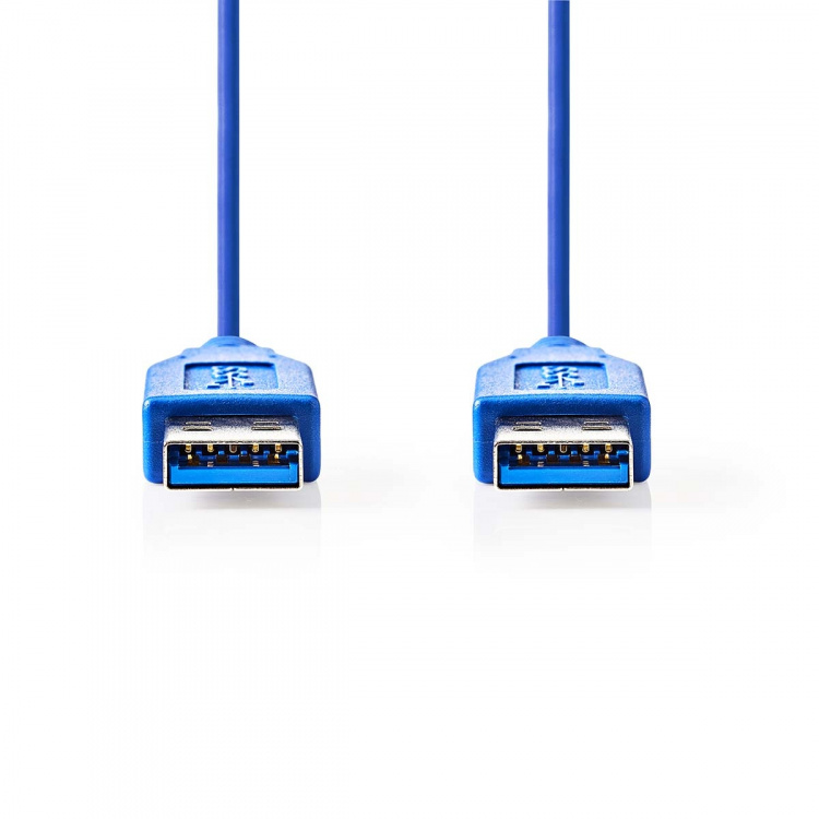 Nedis USB-kabel | USB 3.2 Gen 1 | USB-A Hane | USB-A Hane | 5 Gbps | Nickelplaterad | 2.00 m | Rund | PVC | Blå | Kuvert Nedis USB-kabel | USB 3.2 Gen 1 | USB-A Hane | USB-A Hane | 5 Gbps | Nickelplaterad | 2.00 m | Rund | PVC | Blå | Kuvert