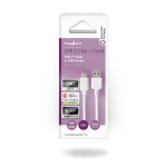 Nedis USB-kabel | USB 3.2 Gen 1 | USB-A Hane | USB-C™ Hane | 60 W | 5 Gbps | Nickelplaterad | 1.00 m | Rund | PVC | Vit | Låda