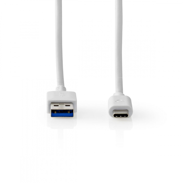 Nedis USB-kabel | USB 3.2 Gen 1 | USB-A Hane | USB-C™ Hane | 60 W | 5 Gbps | Nickelplaterad | 2.00 m | Rund | PVC | Vit | Låda Nedis USB-kabel | USB 3.2 Gen 1 | USB-A Hane | USB-C™ Hane | 60 W | 5 Gbps | Nickelplaterad | 2.00 m | Rund | PVC | Vit | Låda