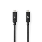 Nedis USB-kabel | USB 3.2 Gen 2 | USB-C™ Hane | USB-C™ Hane | 100 W | 4K@60Hz | 10 Gbps | Nickelplaterad | 1.00 m | Rund | PVC | Svart | Låda Nedis USB-kabel | USB 3.2 Gen 2 | USB-C™ Hane | USB-C™ Hane | 100 W | 4K@60Hz | 10 Gbps | Nickelplaterad | 1.00 m | Rund | PVC | Svart | Låda