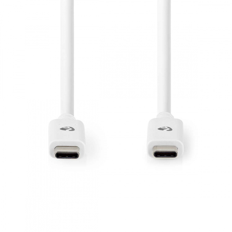 Nedis USB-kabel | USB 3.2 Gen 2 | USB-C™ Hane | USB-C™ Hane | 100 W | 4K@60Hz | 10 Gbps | Nickelplaterad | 1.00 m | Rund | PVC | Vit | Låda Nedis USB-kabel | USB 3.2 Gen 2 | USB-C™ Hane | USB-C™ Hane | 100 W | 4K@60Hz | 10 Gbps | Nickelplaterad | 1.00 m | Rund | PVC | Vit | Låda
