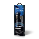 Nedis USB-kabel | USB 2.0 | Apple Lightning, 8-stifts | USB-C™ Hane | 60 W | 480 Mbps | Nickelplaterad | 1.00 m | Rund | Flätad / Nylon | Blå / Svart | Kartong med täckt fönster