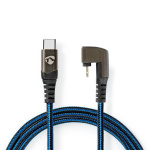 Nedis USB-kabel | USB 2.0 | Apple Lightning, 8-stifts | USB-C™ Hane | 60 W | 480 Mbps | Nickelplaterad | 2.00 m | Rund | Flätad / Nylon | Blå / Svart | Kartong med täckt fönster