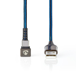 Nedis USB-kabel | USB 2.0 | USB-A Hane | USB-C™ Hane | 480 Mbps | Guldplaterad | 1.00 m | Rund | Flätad / Nylon | Blå / Svart | Kartong med täckt fönster Nedis USB-kabel | USB 2.0 | USB-A Hane | USB-C™ Hane | 480 Mbps | Guldplaterad | 1.00 m | Rund | Flätad / Nylon | Blå / Svart | Kartong med täckt fönster