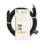 Nedis USB-kabel | USB 2.0 | USB-A Hane | USB Mini-B 5 pin Hane | 480 Mbps | Nickelplaterad | 3.00 m | Rund | PVC | Svart | Label