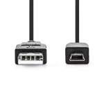 Nedis USB-kabel | USB 2.0 | USB-A Hane | USB Mini-B 5 pin Hane | 480 Mbps | Nickelplaterad | 5.00 m | Rund | PVC | Svart | Label Nedis USB-kabel | USB 2.0 | USB-A Hane | USB Mini-B 5 pin Hane | 480 Mbps | Nickelplaterad | 5.00 m | Rund | PVC | Svart | Label
