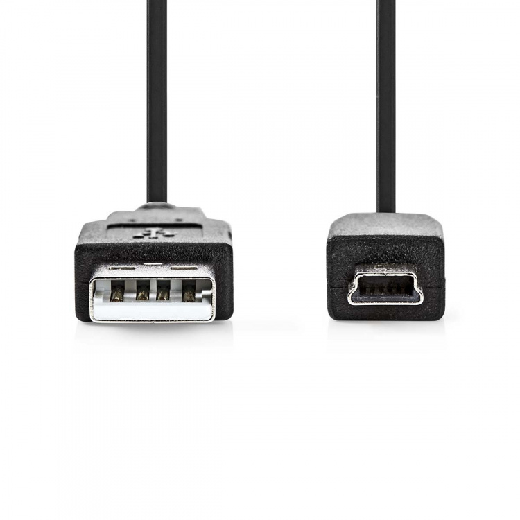 Nedis USB-kabel | USB 2.0 | USB-A Hane | USB Mini-B 5 pin Hane | 480 Mbps | Nickelplaterad | 5.00 m | Rund | PVC | Svart | Label Nedis USB-kabel | USB 2.0 | USB-A Hane | USB Mini-B 5 pin Hane | 480 Mbps | Nickelplaterad | 5.00 m | Rund | PVC | Svart | Label