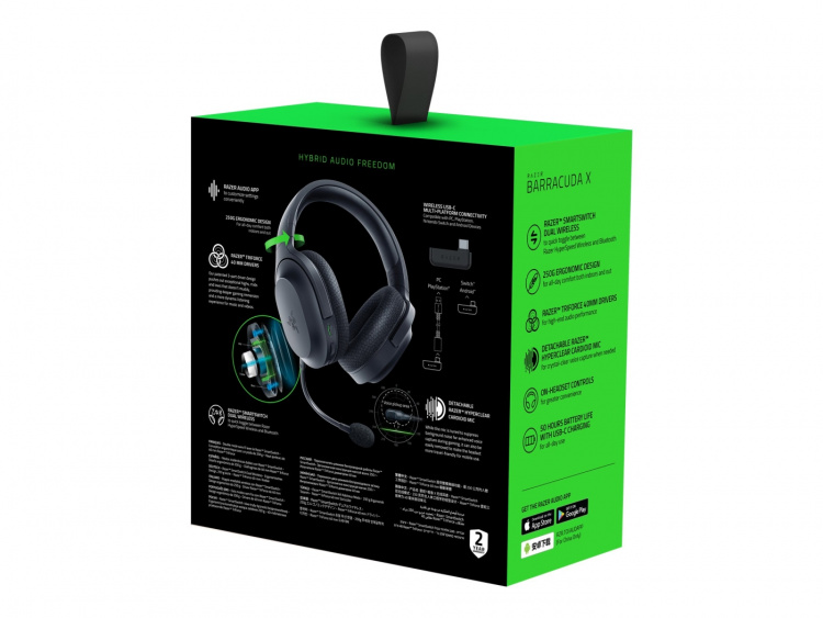 Razer Barracuda X Trådlöst Kabelanslutet Headset Svart