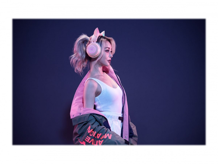 Razer Kraken Kitty Kabling Hörlurar Rosa