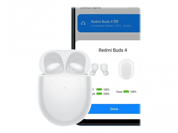 Xiaomi Redmi Buds 4 Trådlösa True Wireless-hörlurar Vit