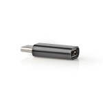 Nedis USB-C™ Adapter | USB 2.0 | USB-C™ Hane | USB Micro-B Hona | 480 Mbps | Rund | Guldplaterad | Antracit | Låda Nedis USB-C™ Adapter | USB 2.0 | USB-C™ Hane | USB Micro-B Hona | 480 Mbps | Rund | Guldplaterad | Antracit | Låda
