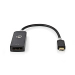 Nedis USB-C™ Adapter | USB 3.2 Gen 1 | USB-C™ Hane | DisplayPort Hona | 8K@30Hz | 0.20 m | Rund | Guldplaterad | PVC | Antracit | Kartong med fönster