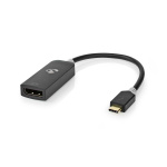 Nedis USB-C™ Adapter | USB 3.2 Gen 1 | USB-C™ Hane | DisplayPort Hona | 8K@30Hz | 0.20 m | Rund | Guldplaterad | PVC | Antracit | Kartong med fönster