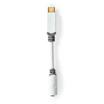 Nedis USB-C™ Adapter | USB 2.0 | USB-C™ Hane | 3.5 mm Hona | 0.10 m | Rund | Guldplaterad | PVC | Vit | Låda Nedis USB-C™ Adapter | USB 2.0 | USB-C™ Hane | 3.5 mm Hona | 0.10 m | Rund | Guldplaterad | PVC | Vit | Låda