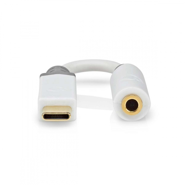Nedis USB-C™ Adapter | USB 2.0 | USB-C™ Hane | 3.5 mm Hona | 0.10 m | Rund | Guldplaterad | PVC | Vit | Låda Nedis USB-C™ Adapter | USB 2.0 | USB-C™ Hane | 3.5 mm Hona | 0.10 m | Rund | Guldplaterad | PVC | Vit | Låda