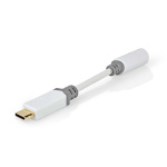 Nedis USB-C™ Adapter | USB 2.0 | USB-C™ Hane | 3.5 mm Hona | 0.10 m | Rund | Guldplaterad | PVC | Vit | Låda Nedis USB-C™ Adapter | USB 2.0 | USB-C™ Hane | 3.5 mm Hona | 0.10 m | Rund | Guldplaterad | PVC | Vit | Låda