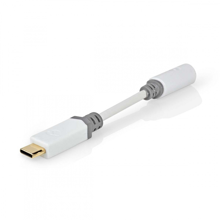 Nedis USB-C™ Adapter | USB 2.0 | USB-C™ Hane | 3.5 mm Hona | 0.10 m | Rund | Guldplaterad | PVC | Vit | Låda Nedis USB-C™ Adapter | USB 2.0 | USB-C™ Hane | 3.5 mm Hona | 0.10 m | Rund | Guldplaterad | PVC | Vit | Låda