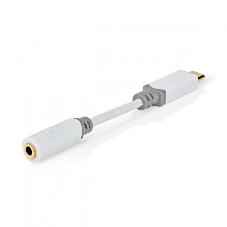 Nedis USB-C™ Adapter | USB 2.0 | USB-C™ Hane | 3.5 mm Hona | 0.10 m | Rund | Guldplaterad | PVC | Vit | Låda Nedis USB-C™ Adapter | USB 2.0 | USB-C™ Hane | 3.5 mm Hona | 0.10 m | Rund | Guldplaterad | PVC | Vit | Låda