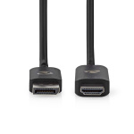 Nedis Displayport-adapter | DisplayPort Hane | HDMI™ Kontakt | 8K@30Hz | Nickelplaterad | Rak | 1.80 m | Rund | TPE | Svart | Låda