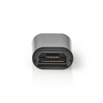 Nedis USB-C™ Adapter | USB 2.0 | USB-C™ Hane | USB Micro-B Hona | 480 Mbps | Rund | Nickelplaterad | Svart | Låda