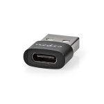 Nedis USB-A Adapter | USB 2.0 | USB-A Hane | USB-C™ Hona | 480 Mbps | Rund | Nickelplaterad | Svart | Låda Nedis USB-A Adapter | USB 2.0 | USB-A Hane | USB-C™ Hona | 480 Mbps | Rund | Nickelplaterad | Svart | Låda