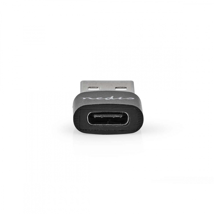 Nedis USB-A Adapter | USB 2.0 | USB-A Hane | USB-C™ Hona | 480 Mbps | Rund | Nickelplaterad | Svart | Låda Nedis USB-A Adapter | USB 2.0 | USB-A Hane | USB-C™ Hona | 480 Mbps | Rund | Nickelplaterad | Svart | Låda