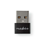 Nedis USB-A Adapter | USB 2.0 | USB-A Hane | USB-C™ Hona | 480 Mbps | Rund | Nickelplaterad | Svart | Låda Nedis USB-A Adapter | USB 2.0 | USB-A Hane | USB-C™ Hona | 480 Mbps | Rund | Nickelplaterad | Svart | Låda