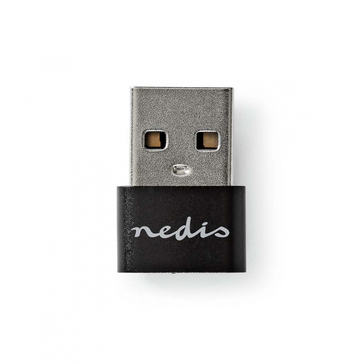 Nedis USB-A Adapter | USB 2.0 | USB-A Hane | USB-C™ Hona | 480 Mbps | Rund | Nickelplaterad | Svart | Låda Nedis USB-A Adapter | USB 2.0 | USB-A Hane | USB-C™ Hona | 480 Mbps | Rund | Nickelplaterad | Svart | Låda