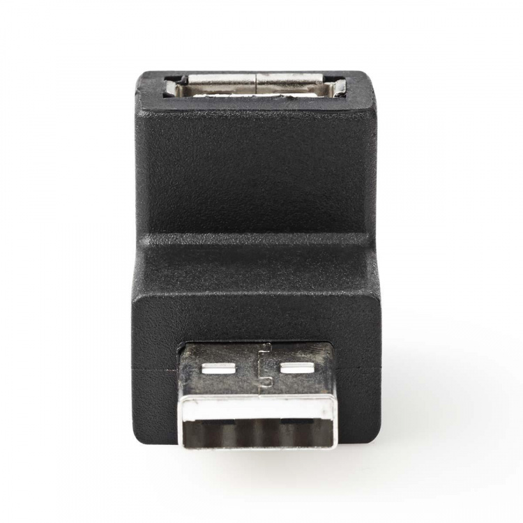 Nedis USB-A Adapter | USB 2.0 | USB-A Hane | USB-A Hona | 480 Mbps | Rund | Nickelplaterad | PVC | Svart | Låda