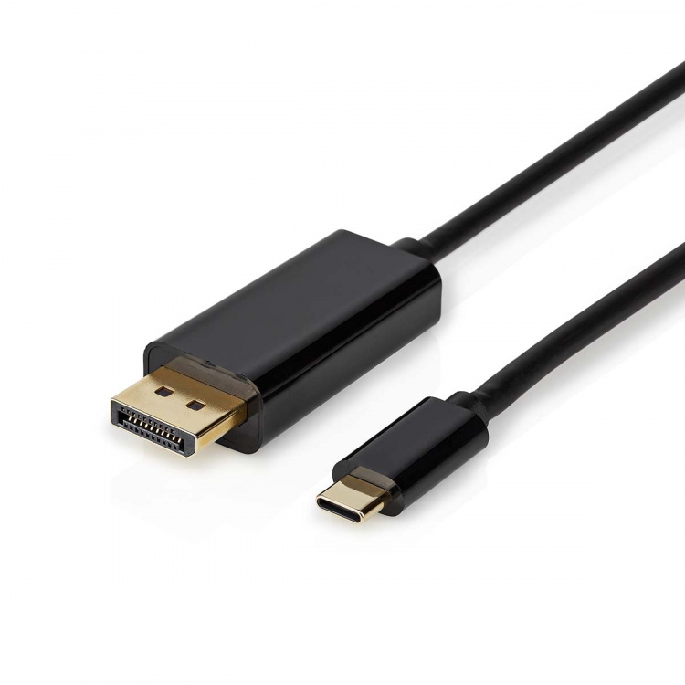 Nedis USB-C™ Adapter | USB 3.2 Gen 1 | USB-C™ Hane | DisplayPort Hane | 4K@60Hz | 2.00 m | Rund | Guldplaterad | PVC | Svart | Låda