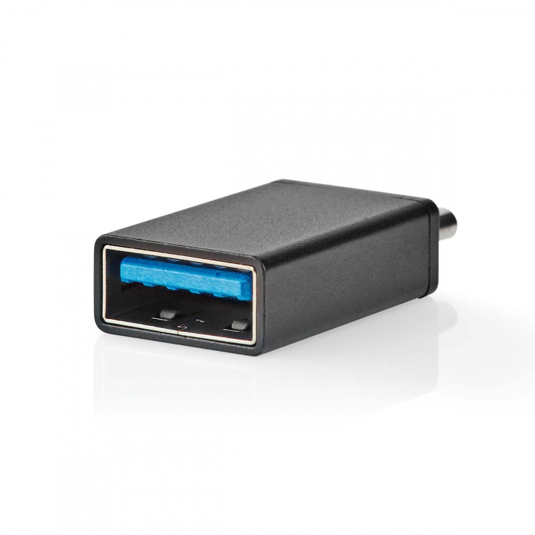 Nedis USB-C™ Adapter | USB 3.2 Gen 1 | USB-C™ Hane | USB-A Hona | 5 Gbps | OTG | Rund | Nickelplaterad | Svart | Låda Nedis USB-C™ Adapter | USB 3.2 Gen 1 | USB-C™ Hane | USB-A Hona | 5 Gbps | OTG | Rund | Nickelplaterad | Svart | Låda