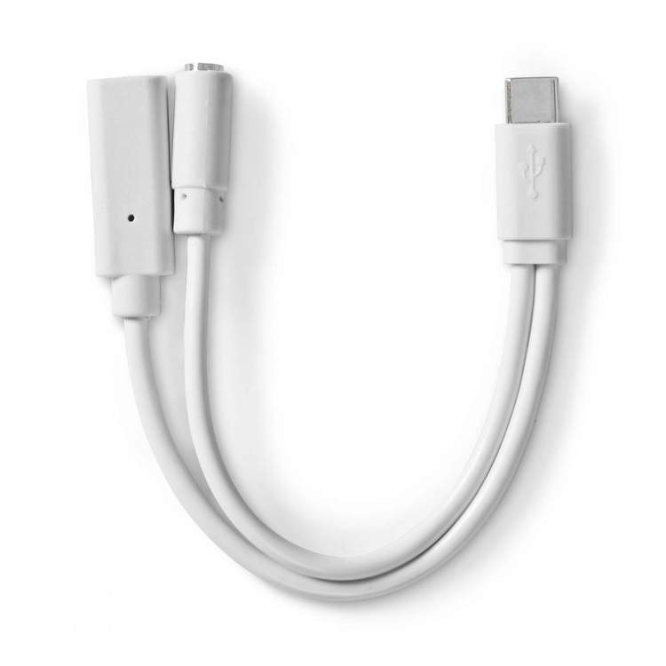 Nedis USB-C™ Adapter | USB 2.0 | USB-C™ Hane | USB-C™ Hona / 3.5 mm Hona | 0.10 m | Rund | Nickelplaterad | PVC | Vit | Låda Nedis USB-C™ Adapter | USB 2.0 | USB-C™ Hane | USB-C™ Hona / 3.5 mm Hona | 0.10 m | Rund | Nickelplaterad | PVC | Vit | Låda