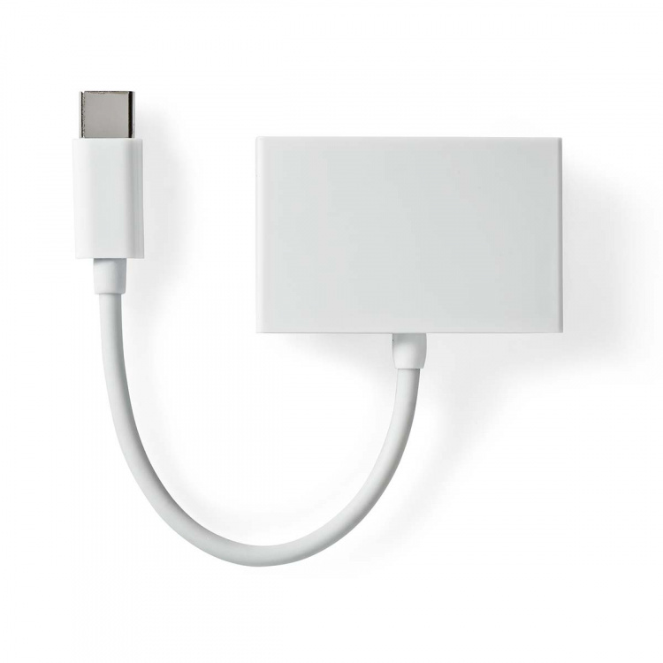 Nedis USB-C™ Adapter | USB 2.0 | USB-C™ Hane | 3.5 mm Hona | 0.10 m | Rund | Nickelplaterad | ABS/PVC | Vit | Låda