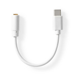 Nedis USB-C™ Adapter | USB 2.0 | USB-C™ Hane | 3.5 mm Hona | 0.10 m | Rund | Nickelplaterad | PVC | Vit | Låda