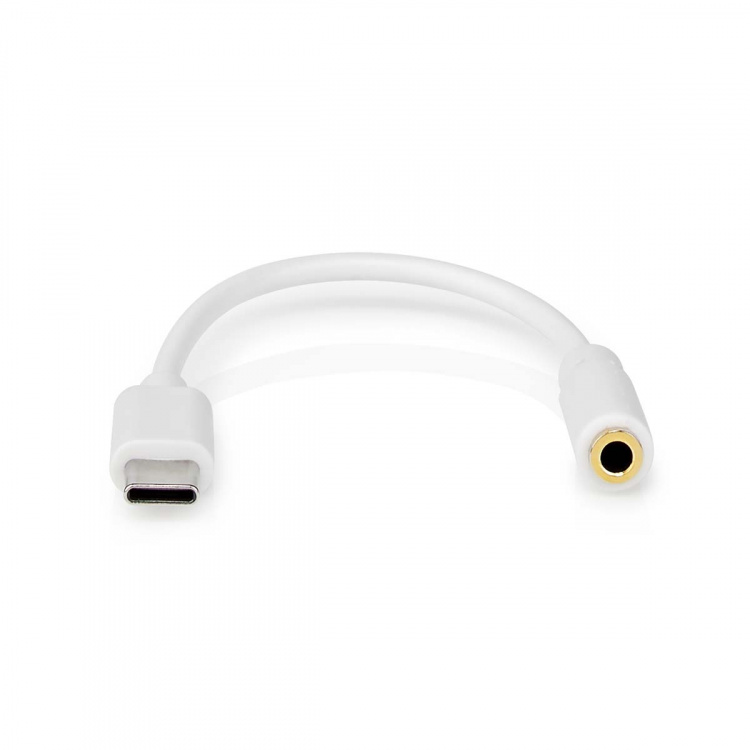 Nedis USB-C™ Adapter | USB 2.0 | USB-C™ Hane | 3.5 mm Hona | 0.10 m | Rund | Nickelplaterad | PVC | Vit | Låda
