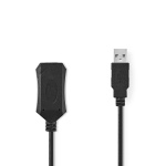 Nedis Aktiv USB-kabel | USB 2.0 | USB-A Hane | USB-A Hona | 480 Mbps | 20.0 m | Rund | Nickelplaterad | PVC | Koppar | Label Nedis Aktiv USB-kabel | USB 2.0 | USB-A Hane | USB-A Hona | 480 Mbps | 20.0 m | Rund | Nickelplaterad | PVC | Koppar | Label