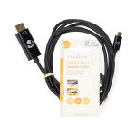 Nedis USB-C™ Adapter | USB 3.2 Gen 1 | USB-C™ Hane | DisplayPort Hane | 4K@60Hz | 2.00 m | Rund | Guldplaterad | PVC | Svart | Label Nedis USB-C™ Adapter | USB 3.2 Gen 1 | USB-C™ Hane | DisplayPort Hane | 4K@60Hz | 2.00 m | Rund | Guldplaterad | PVC | Svart | Label