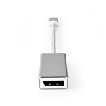 Nedis USB-C™ Adapter | USB 3.2 Gen 1 | USB-C™ Hane | DisplayPort Hona | 0.20 m | Rund | Guldplaterad | Flätad / Nylon | Silver | Kartong med täckt fönster Nedis USB-C™ Adapter | USB 3.2 Gen 1 | USB-C™ Hane | DisplayPort Hona | 0.20 m | Rund | Guldplaterad | Flätad / Nylon | Silver | Kartong med täckt fönster