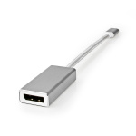 Nedis USB-C™ Adapter | USB 3.2 Gen 1 | USB-C™ Hane | DisplayPort Hona | 0.20 m | Rund | Guldplaterad | Flätad / Nylon | Silver | Kartong med täckt fönster Nedis USB-C™ Adapter | USB 3.2 Gen 1 | USB-C™ Hane | DisplayPort Hona | 0.20 m | Rund | Guldplaterad | Flätad / Nylon | Silver | Kartong med täckt fönster