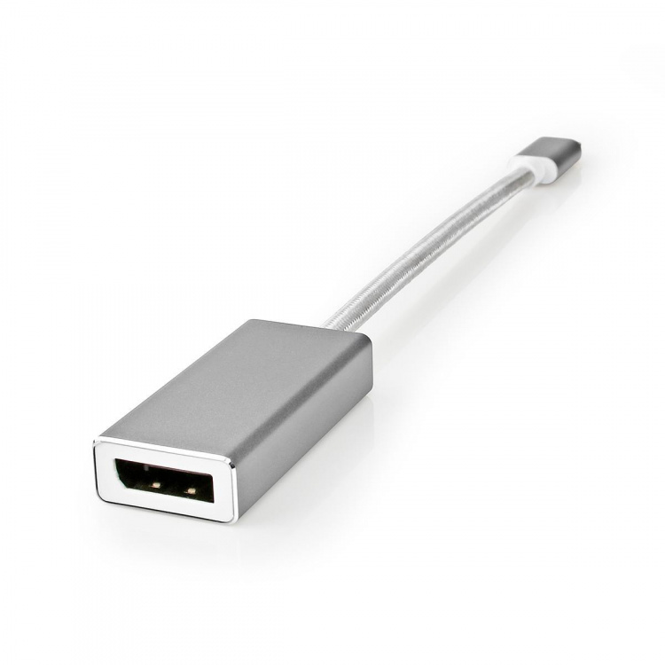 Nedis USB-C™ Adapter | USB 3.2 Gen 1 | USB-C™ Hane | DisplayPort Hona | 0.20 m | Rund | Guldplaterad | Flätad / Nylon | Silver | Kartong med täckt fönster Nedis USB-C™ Adapter | USB 3.2 Gen 1 | USB-C™ Hane | DisplayPort Hona | 0.20 m | Rund | Guldplaterad | Flätad / Nylon | Silver | Kartong med täckt fönster