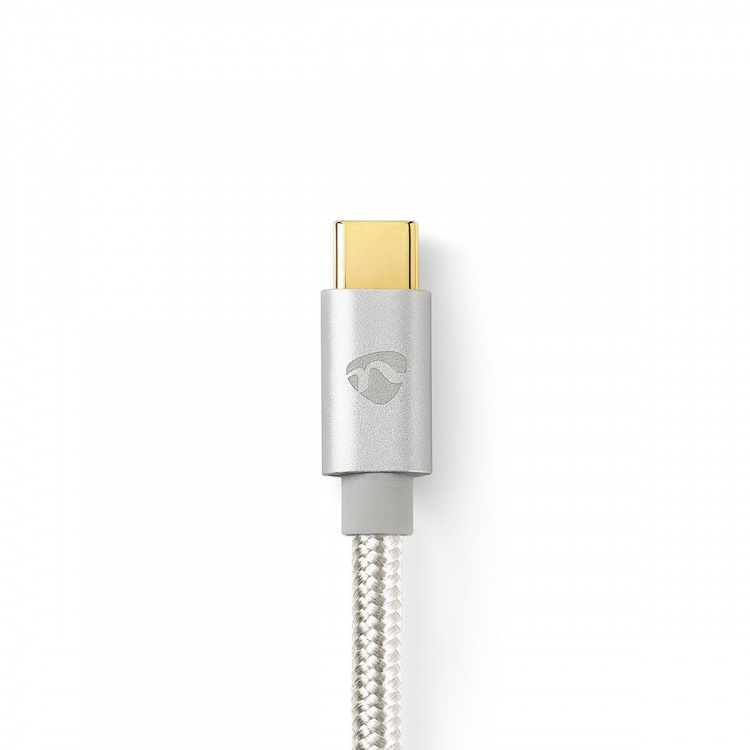 Nedis USB-C™ Adapter | USB 2.0 | USB-C™ Hane | 3.5 mm Hane | 1.00 m | Rund | Guldplaterad | Flätad / Nylon | Aluminium | Kartong med täckt fönster