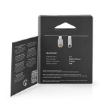 Nedis USB-C™ Adapter | USB 2.0 | USB-C™ Hane | 3.5 mm Hona | 0.08 m | Rund | Guldplaterad | Flätad / Nylon | Silver / Vit | Kartong med täckt fönster