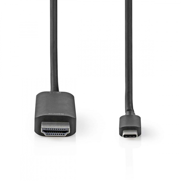 Nedis USB-C™ Adapter | USB 3.2 Gen 1 | USB-C™ Hane | HDMI™ Kontakt | 4K@60Hz | 2.00 m | Rund | Nickelplaterad | PVC | Svart | Label Nedis USB-C™ Adapter | USB 3.2 Gen 1 | USB-C™ Hane | HDMI™ Kontakt | 4K@60Hz | 2.00 m | Rund | Nickelplaterad | PVC | Svart | Label