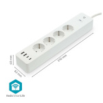 Nedis SmartLife Grenkontakt | 2x USB-A / 2x USB-C™ / 4x plug with earth contact (CEE 7/3) | 16 A | 3680 W | 2.00 m | 0 - 55 °C | Android™ / IOS | Vit Nedis SmartLife Grenkontakt | 2x USB-A / 2x USB-C™ / 4x plug with earth contact (CEE 7/3) | 16 A | 3680 W | 2.00 m | 0 - 55 °C | Android™ / IOS | Vit