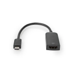 Nedis USB-C™ Adapter | USB 3.2 Gen 1 | USB-C™ Hane | HDMI™ Utgång | 4K@60Hz | 0.20 m | Rund | Nickelplaterad | PVC | Svart | Låda