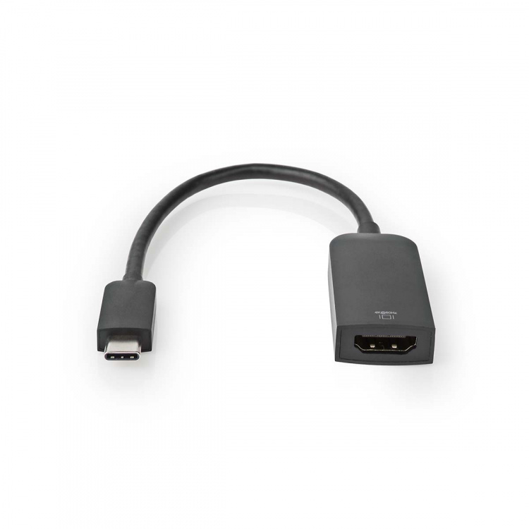 Nedis USB-C™ Adapter | USB 3.2 Gen 1 | USB-C™ Hane | HDMI™ Utgång | 4K@60Hz | 0.20 m | Rund | Nickelplaterad | PVC | Svart | Låda